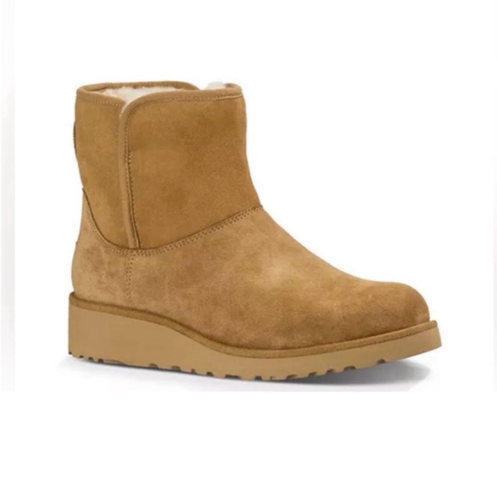 UGG Kristin Slim Sheepskin Wedge Boots - Chestnut - 9.5